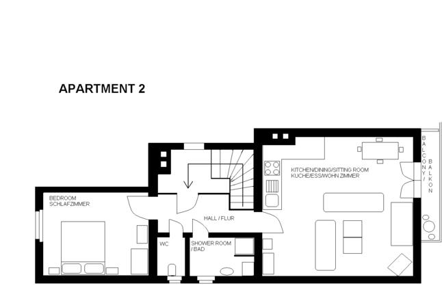 Ferienwohnung 2, Raumgestaltung