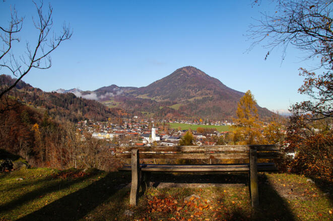 Blick von unserem Hausberg dem Schloßberg auf Oberaudorf