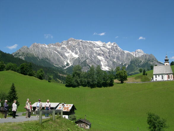 Aussicht auf den Hochkönig auf dem Weg zur Grünegg Alm