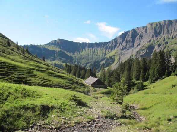 Weg zur Schönenwaldalpe im einsamen Mellental