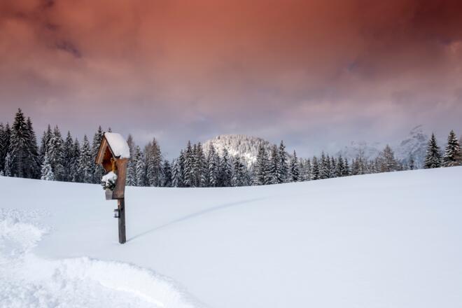 Abenddämmerung Winter Reith i.A. Wanderung