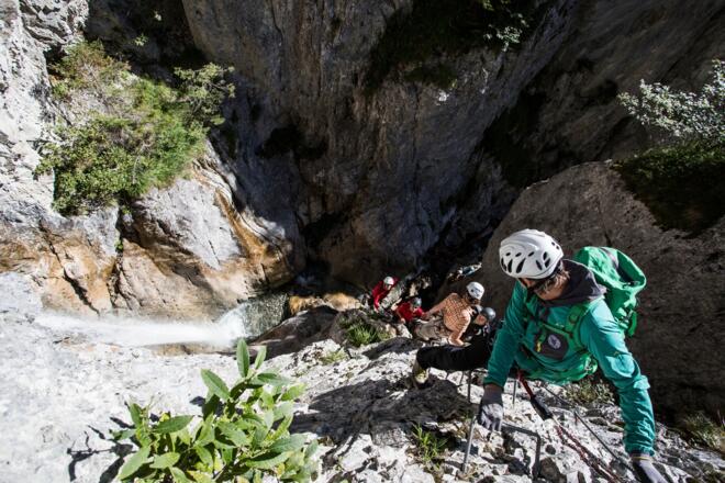 Klettersteig Rongg Wasserfall