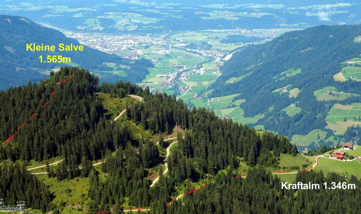 Wegloser Abstieg Kleine Salve und Rückweg Kraftalm