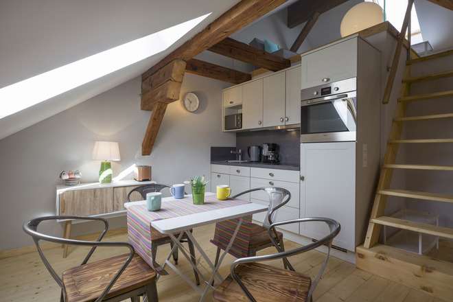 Küche in der Ferienwohnung Villa Brünnstein