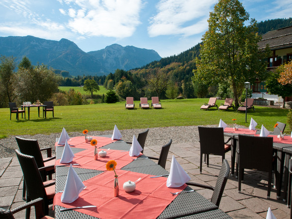 Terrasse mit Blick auf den Rauschberg