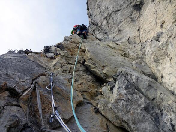 Start in die Schlüsselseillänge