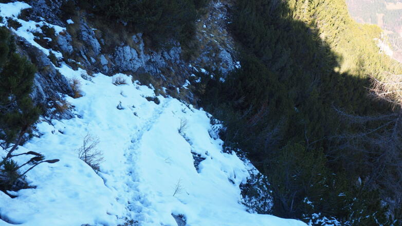 obere Querung ca. 1600m, Rückblick