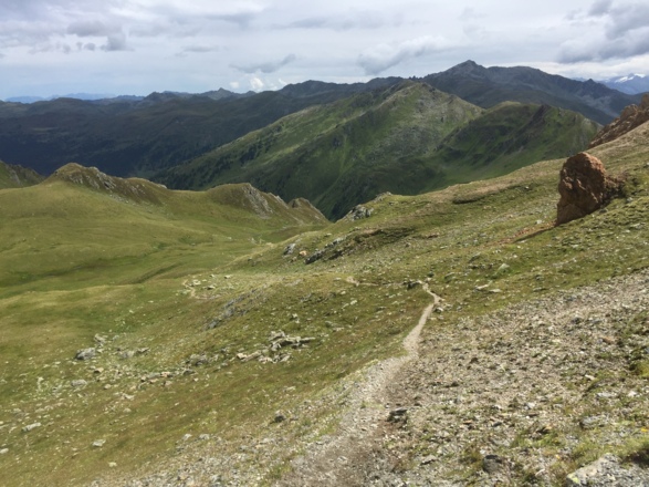 Rückblick vom Krovenzjoch zur Aufstiegsroute