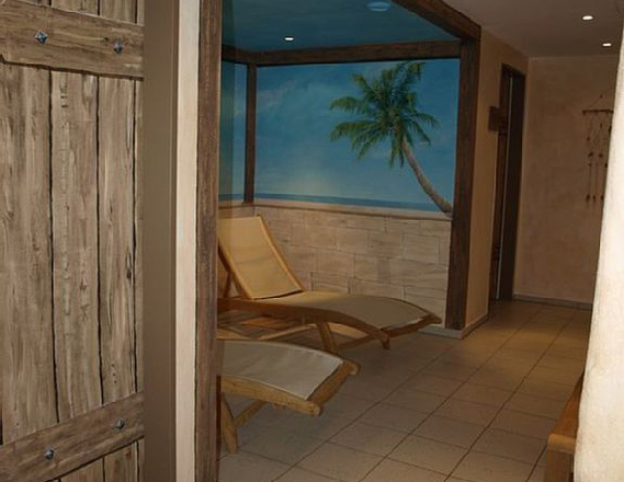 Ruhebereich in der Sauna