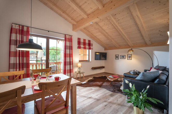 Wohnbereich in der Ferienwohnung Wildbarren