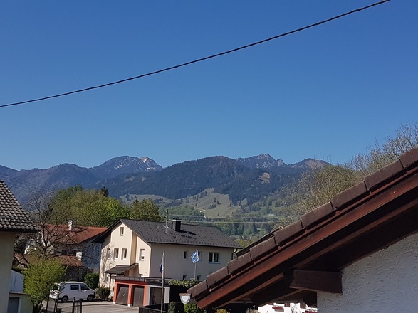 Ferienwohnung Moser Aussicht von der Dachterrasse auf die Berge