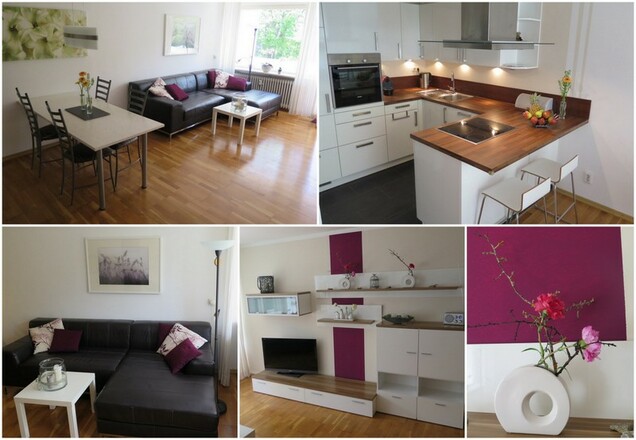 Übersicht Küche/Wohnbereich Ferienwohnung LuiMa