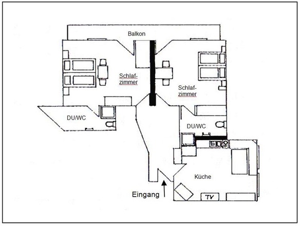 3-Zimmer-Ferienwohnung Grundriss