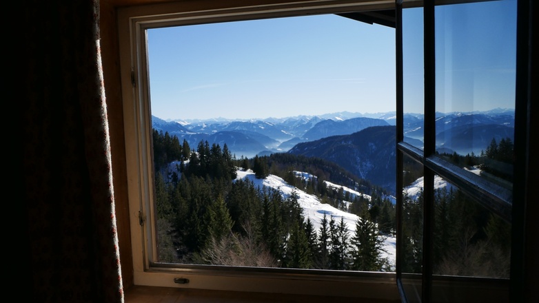 Blick aus dem Fenster vom Brünnsteinhaus