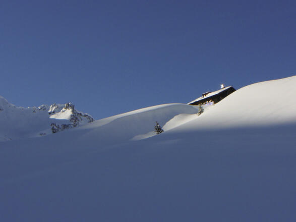 Im Aufstieg zur Schwarzwasserhütte