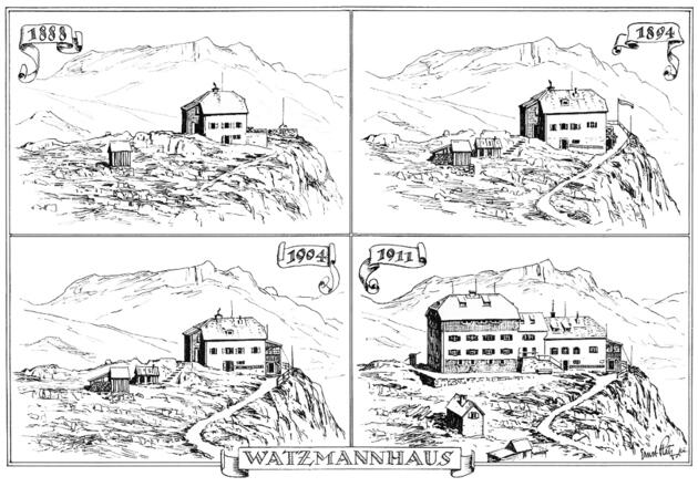 Die bauliche Entwicklung des Watzmannhauses seit 1888