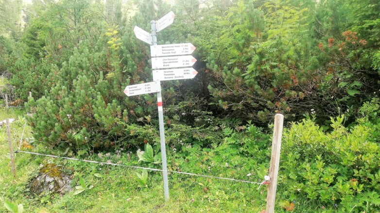 1. Wegweiser von Nenzing kommend.