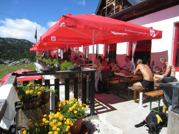 schöne Terrasse auf der Gjaidalm