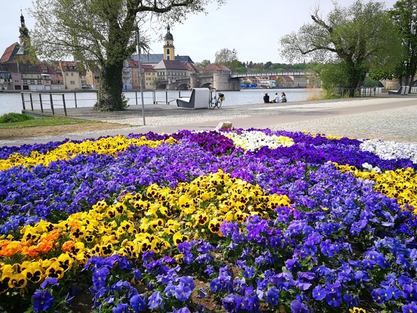 Ehemaliges Gartenschaugelände mit Blick auf den Stadtbalkon Kitzingen