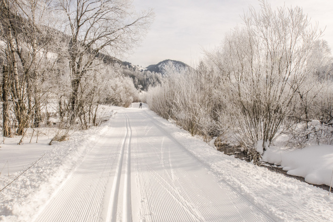 Die Mandlingloipe entlang des Mandlinger Moores