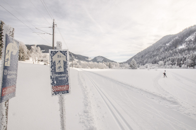 Westliches Schleifenende der Ortsloipe Mandling