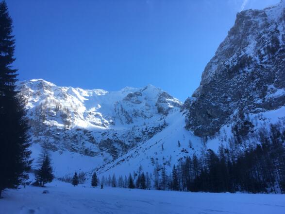 Holzeralm mit Blick in Richtung Aufstieg ins Holzerkar