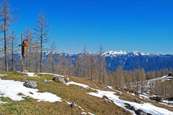 Blick vom Kreuz bei der Dümlerhütte zum Sengsengebirge