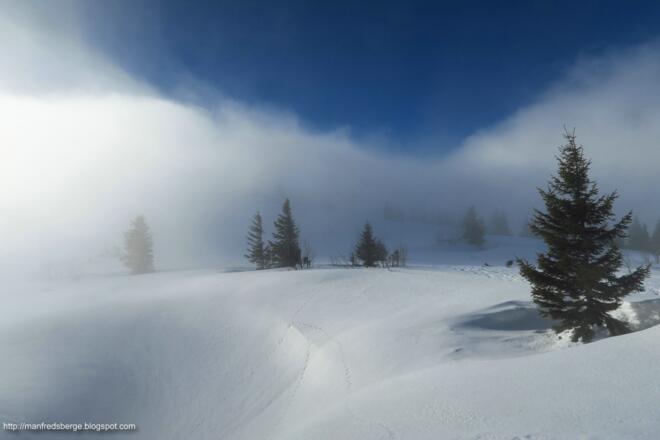 Wenn der Nebel nicht wäre, sähe man das Hochleckenhaus