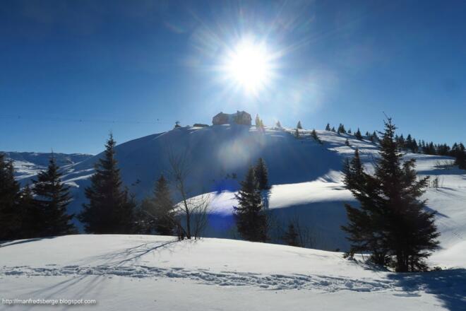 Beim Abstieg Rückblick zum Hochleckenhaus