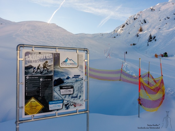 die Standardrouten Schneekönigin und Eisbrecher sind am Schild dargestellt