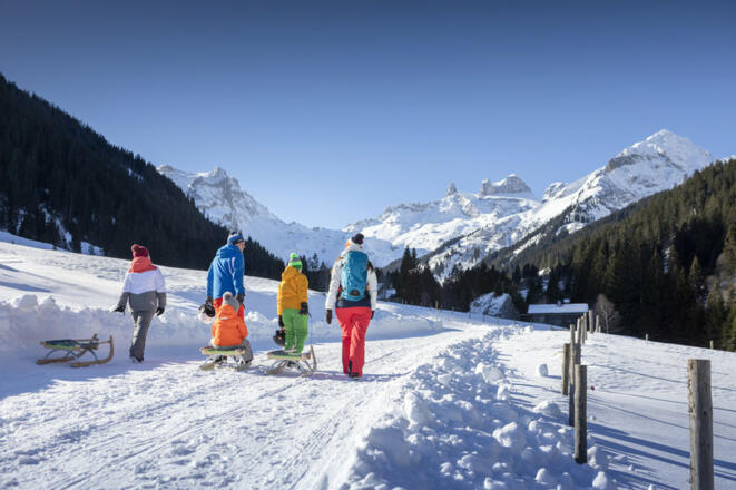 Drei Türme beim Rodeln