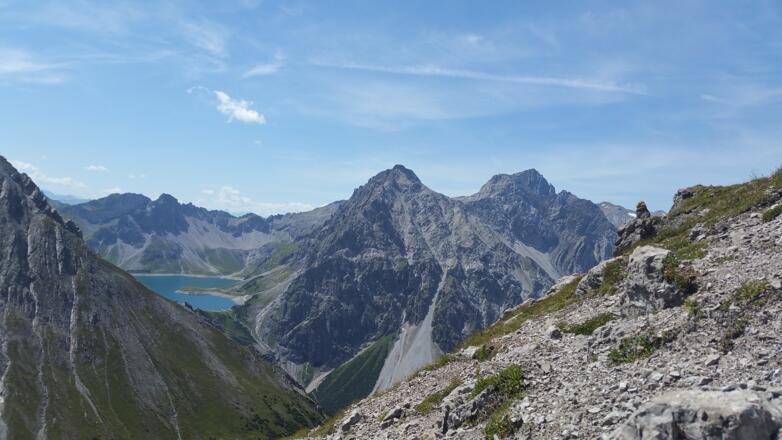 Blick vom Notausstieg (Vor Seilbrücke) zum Lünersee
