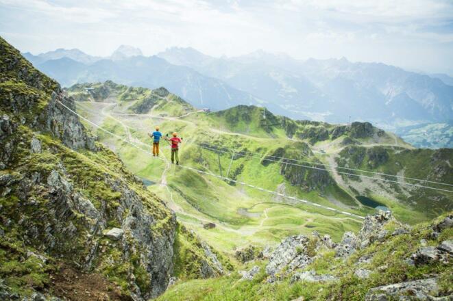 Seilbrücke beim Klettersteig Hochjoch