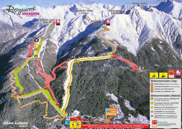 Rosshütte Aufstiegsituation Tag oder Nacht getrennt