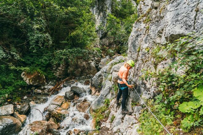 Einstieg Klettersteig Röbischlucht
