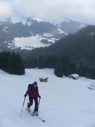 Winterwegabkürzer über die Almwiesen