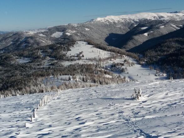1955m, Pause auf Weg 111: Blick zur Schöngelitze