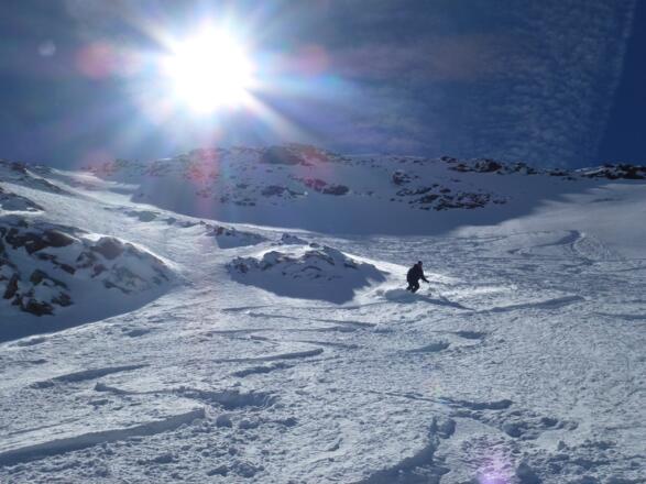 Ausfahrt aus dem direkten Gipfelhang