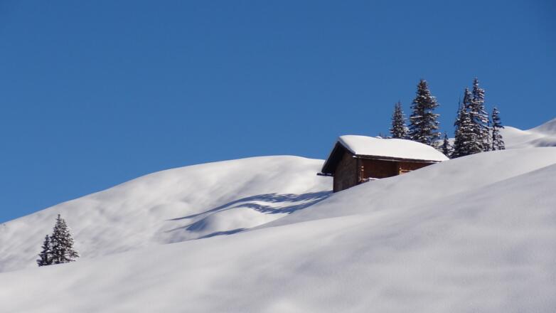 Jagthaus in der Nähe der Gretschalpe vom Silbertal im Montafon