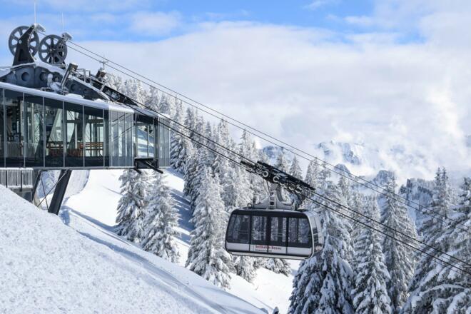 Bergstation Seilbahn Bezau im Winter