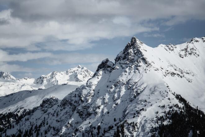 Blick ins Skigebiet Silvretta Montafon