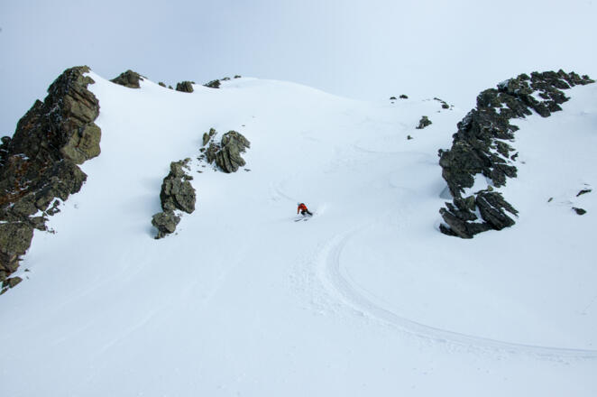 Abfahrt von der Zamangspitze