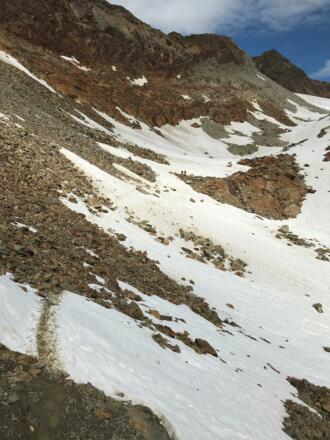 Aufstieg zum Ramoljoch Mitte August 2019