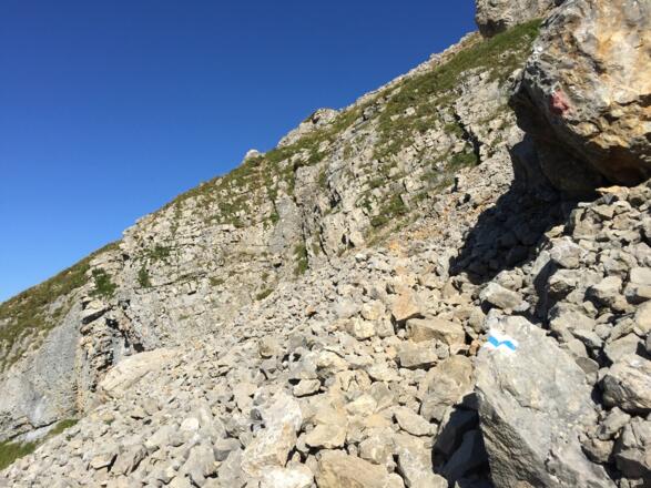Steiniger Abschnitt auf der Südseite des Ifenplateaus