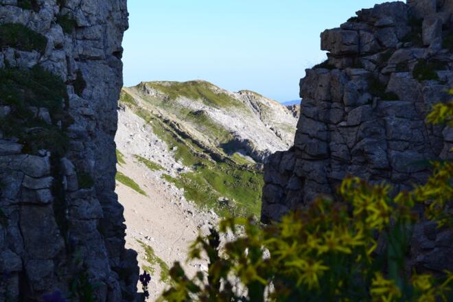 Gipfel des Hahnenköpfle vom Hohen Ifen aus
