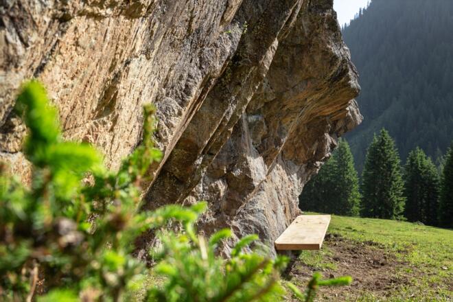 Die schwebende Bank am Gitzistee