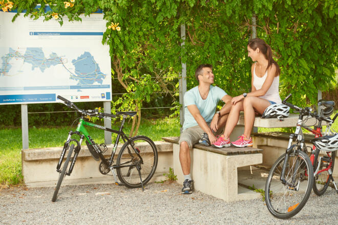 Rast am Donauradweg in Säusenstein/Nibelungengau