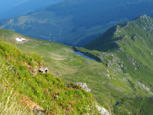 Blick zum Bergsee Sagtaler Spitzen Wanderung