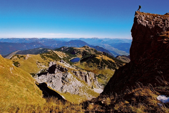 Schafsteigsattel mit Blick auf den Zireiner See