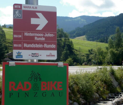 Die Beschilderung von der Tour